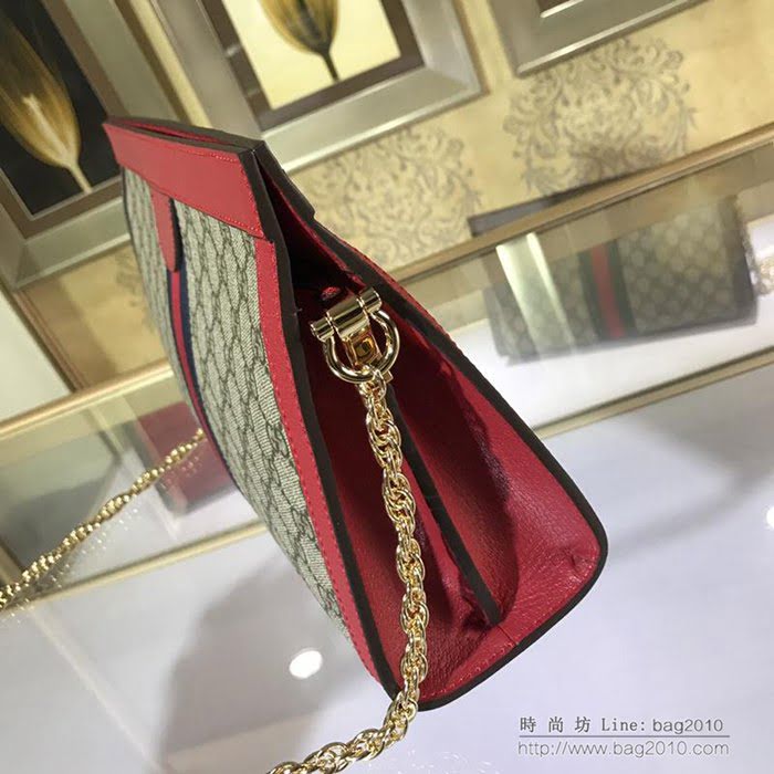 GUCCI古馳女包 新款 專櫃品質 503876 進口牛皮 鏈條肩帶 GUCCI斜跨包  ydgq3430